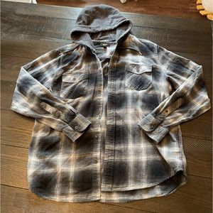 Mens L flannel hoodie